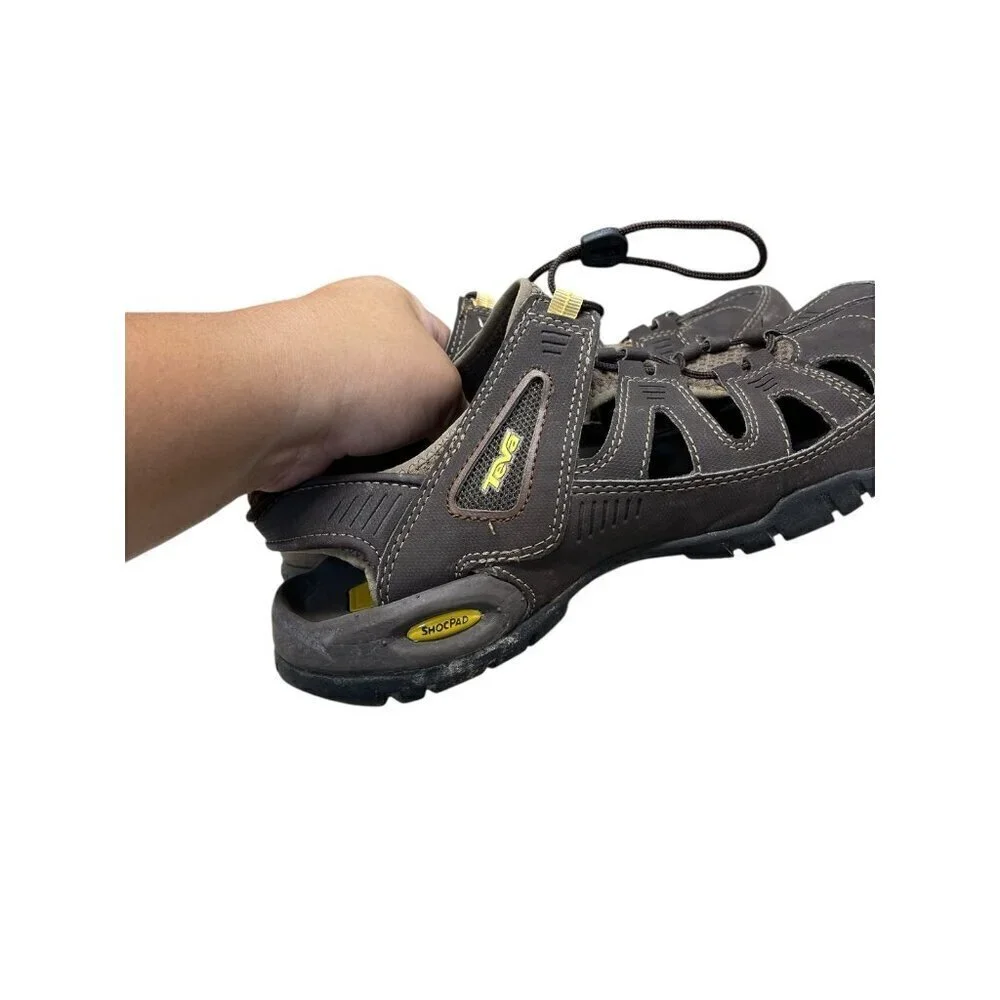 Teva Mens Brown 1002692 Adjustable Sports Slip On Hiking Sandal Size US 9